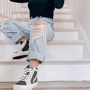 Vintage Havana Dormy Glitter Star Studded
High Top Platform Sneaker